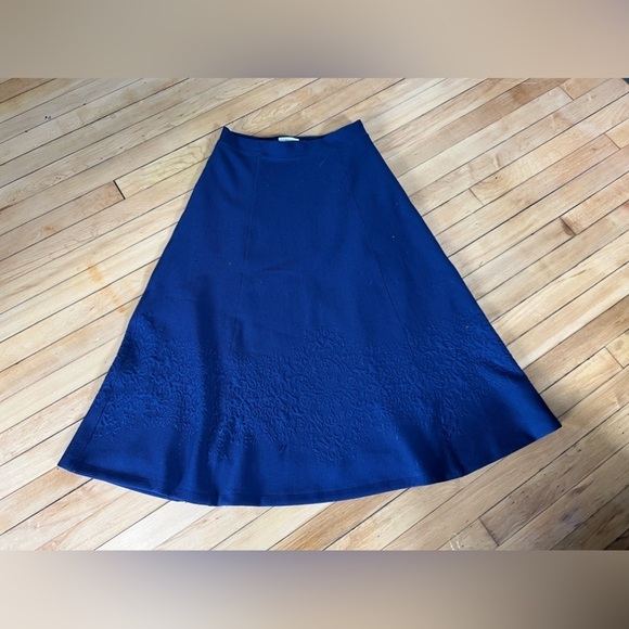 Maeve by Anthropologie embossed blue a-line skirt - Picture 1 of 3